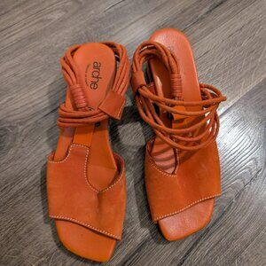 Arche Orange  Wedge Sandal Size 8